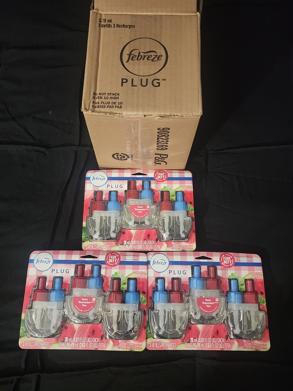 3 Triple Packs Of Sweet Watermelon Wine Febreze Refills